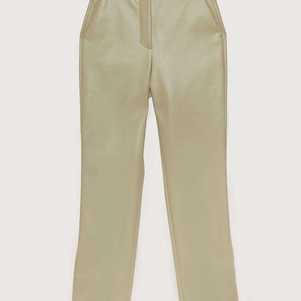 OAK + FORT VEGAN LEATHER PANT WITH SIDE SLIT
